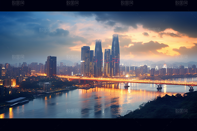 重庆城市山城风光视觉场景