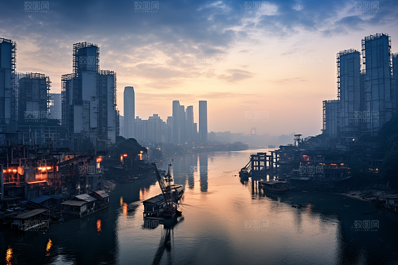 重庆城市风光建筑视觉场景