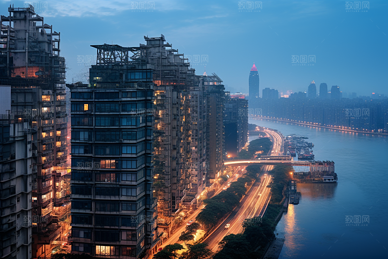 重庆城市风光3D立体视觉场景