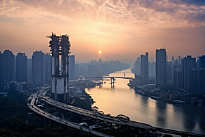 重庆城市赛博朋克山城视觉场景