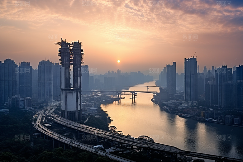 重庆城市赛博朋克山城视觉场景