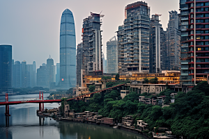 重庆城市风光建筑视觉场景