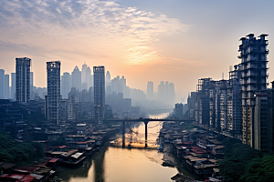 重庆城市大气山城视觉场景