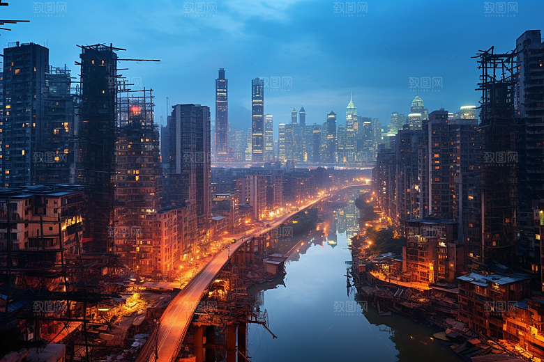 重庆城市大气建筑视觉场景