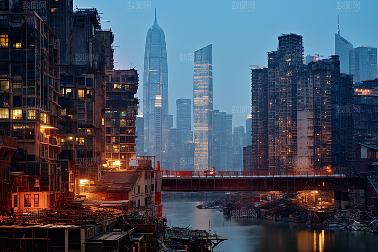 重庆城市赛博朋克3D立体视觉场景