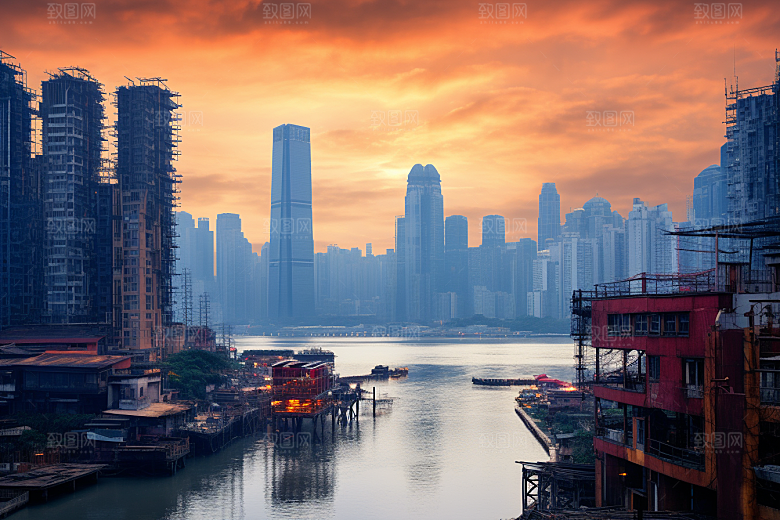 重庆城市大气建筑视觉场景