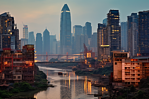 重庆城市建筑大气视觉场景