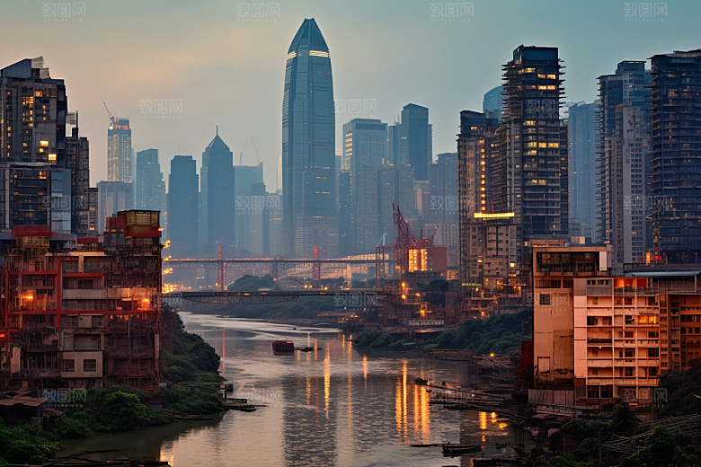重庆城市建筑大气视觉场景