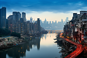 重庆城市3D立体山城视觉场景
