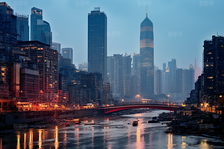 重庆城市大气建筑视觉场景