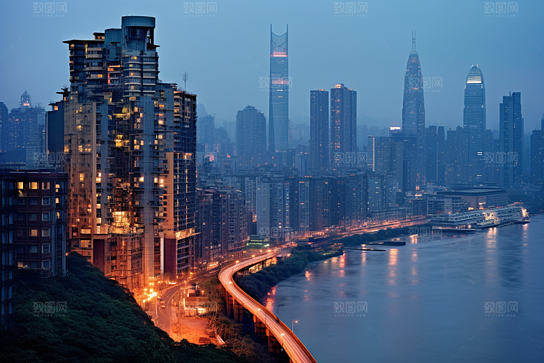 重庆城市大气山城视觉场景