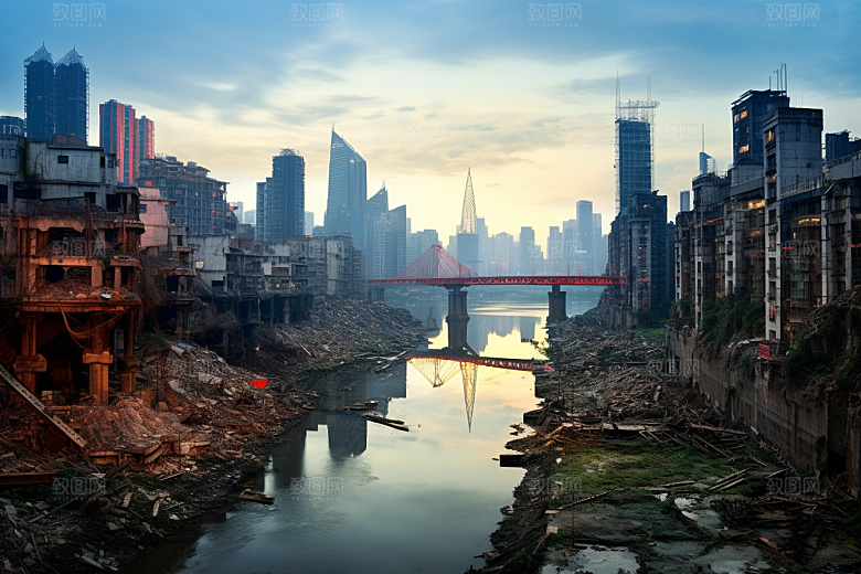 重庆城市风光3D立体视觉场景