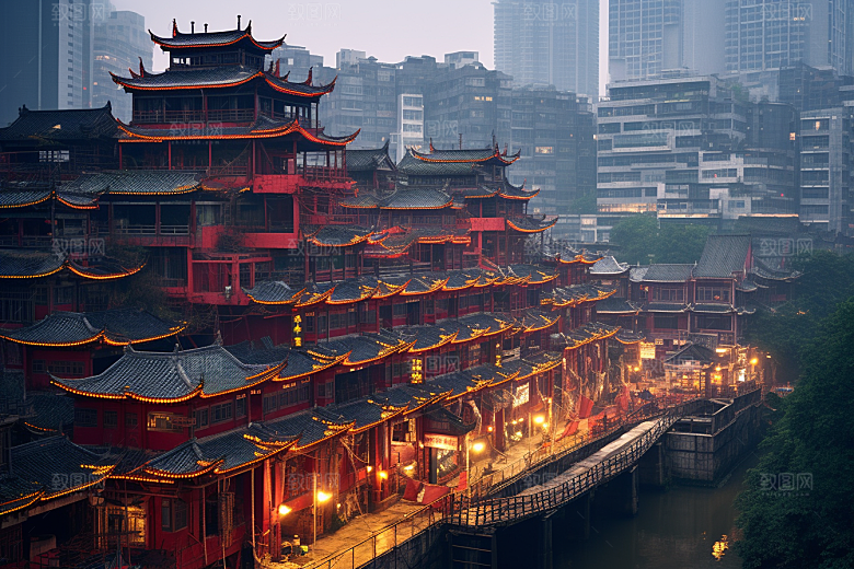 重庆城市风光大气视觉场景