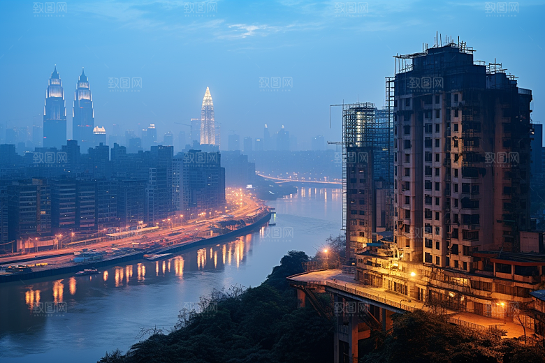 重庆城市风光建筑视觉场景