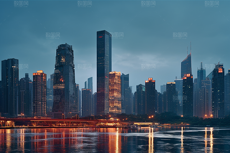 重庆城市建筑赛博朋克视觉场景
