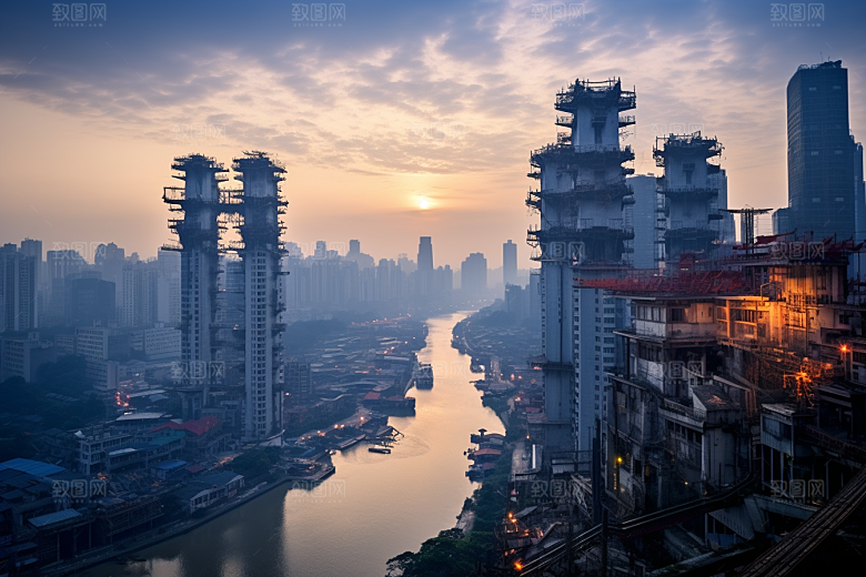 重庆城市3D立体建筑视觉场景