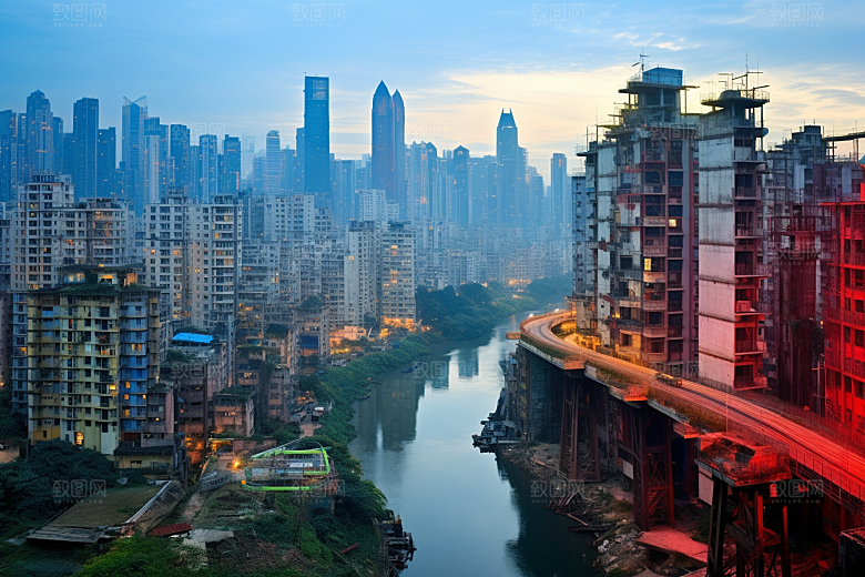 重庆城市建筑大气视觉场景