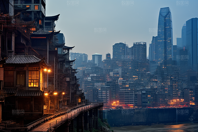 重庆城市3D立体山城视觉场景