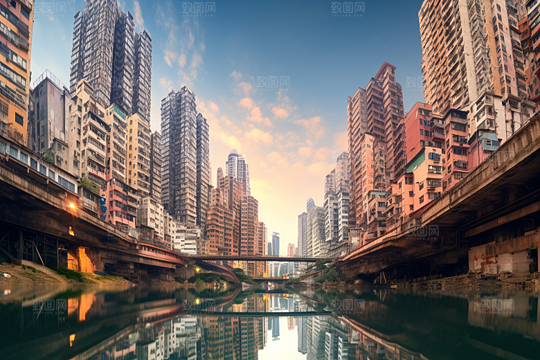 重庆城市赛博朋克大气视觉场景
