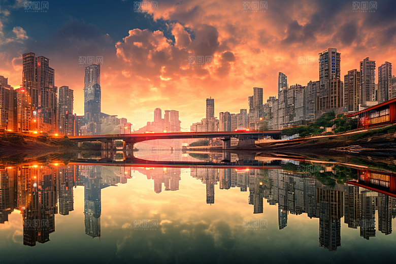 重庆城市赛博朋克大气视觉场景