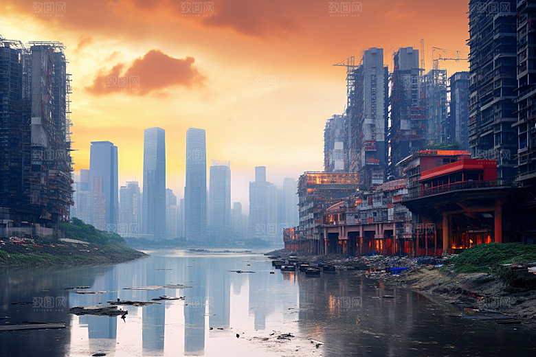 重庆城市风光3D立体视觉场景