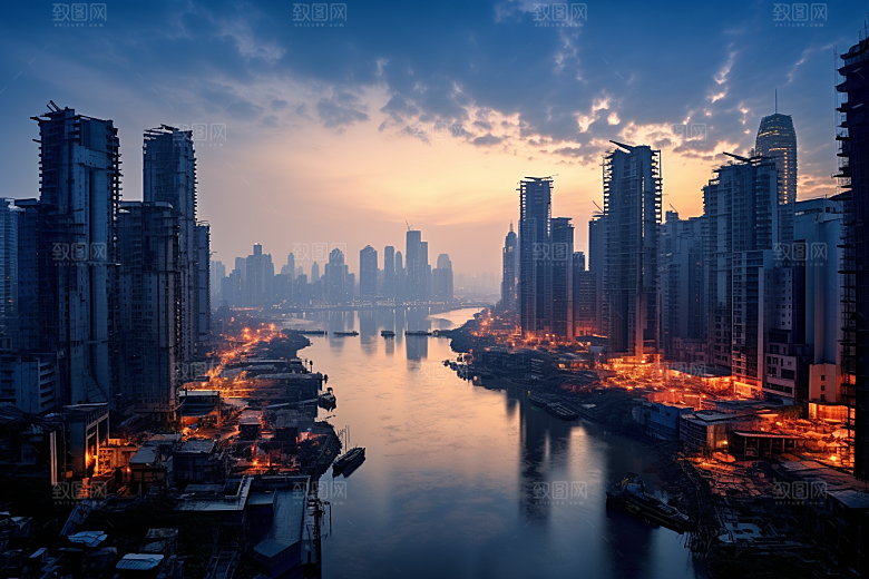 重庆城市大气3D立体视觉场景