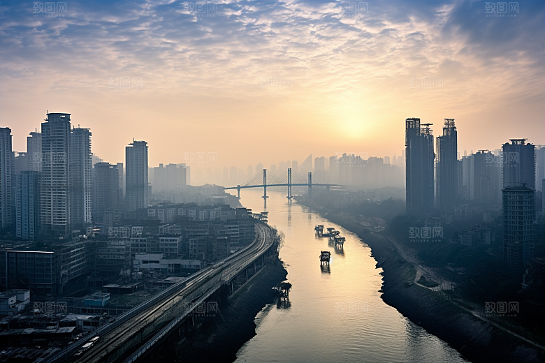 重庆城市建筑大气视觉场景