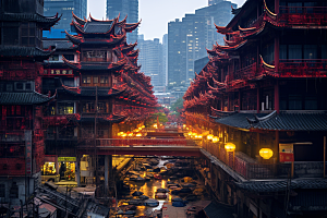 重庆城市大气3D立体视觉场景