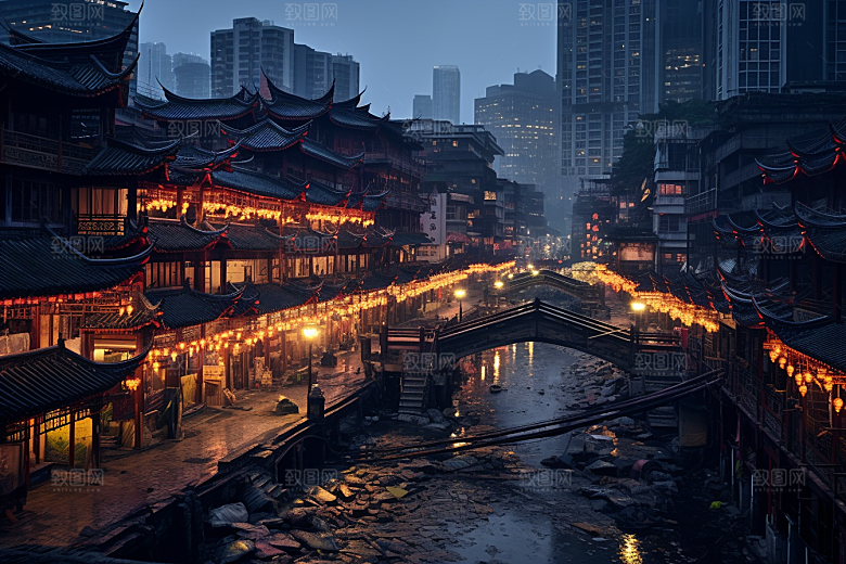 重庆城市3D立体大气视觉场景