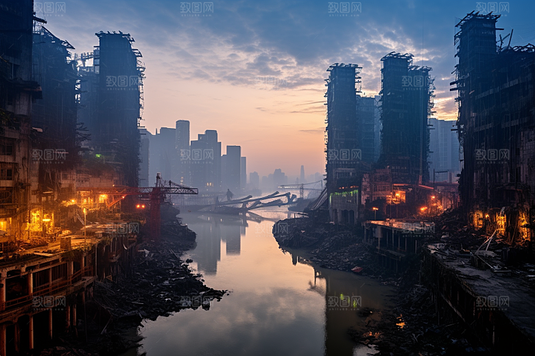 重庆城市赛博朋克3D立体视觉场景