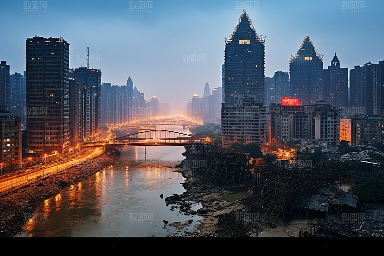 重庆城市3D立体山城视觉场景