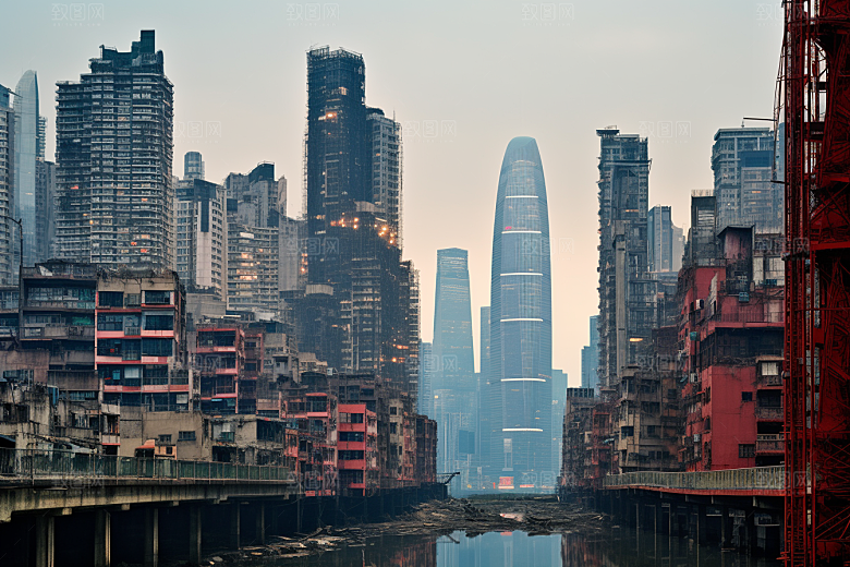 重庆城市赛博朋克山城视觉场景