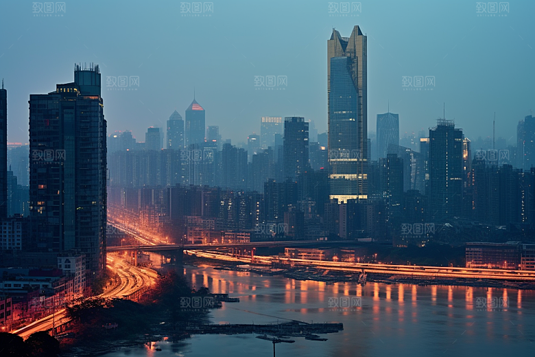 重庆城市建筑3D立体视觉场景