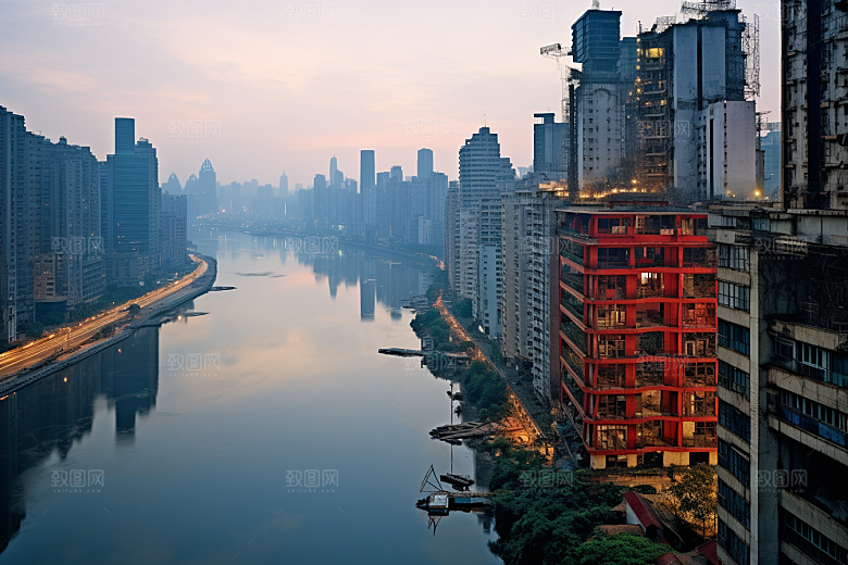 重庆城市赛博朋克3D立体视觉场景