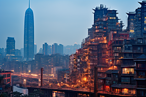 重庆城市3D立体大气视觉场景