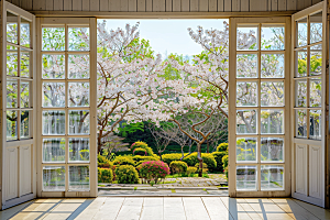 窗外的春色自然室外摄影图