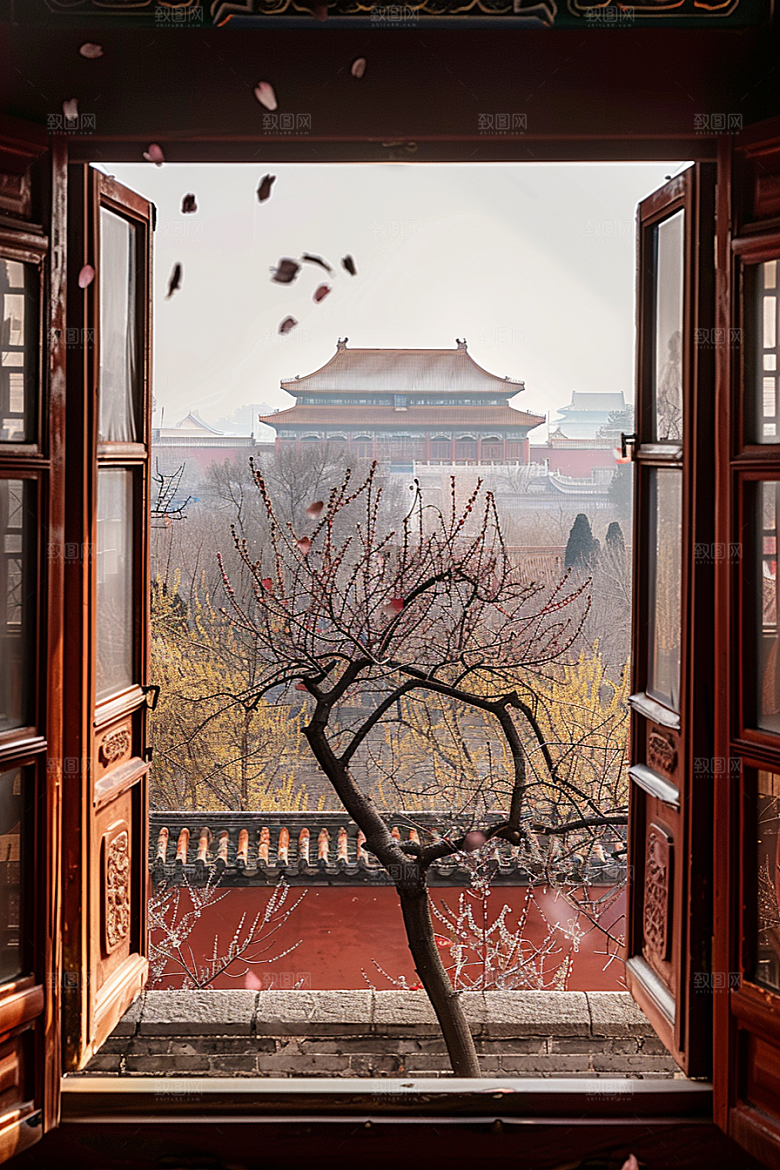 窗外的春色户外自然摄影图