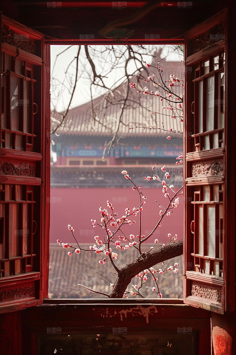 窗外的春色高清户外摄影图