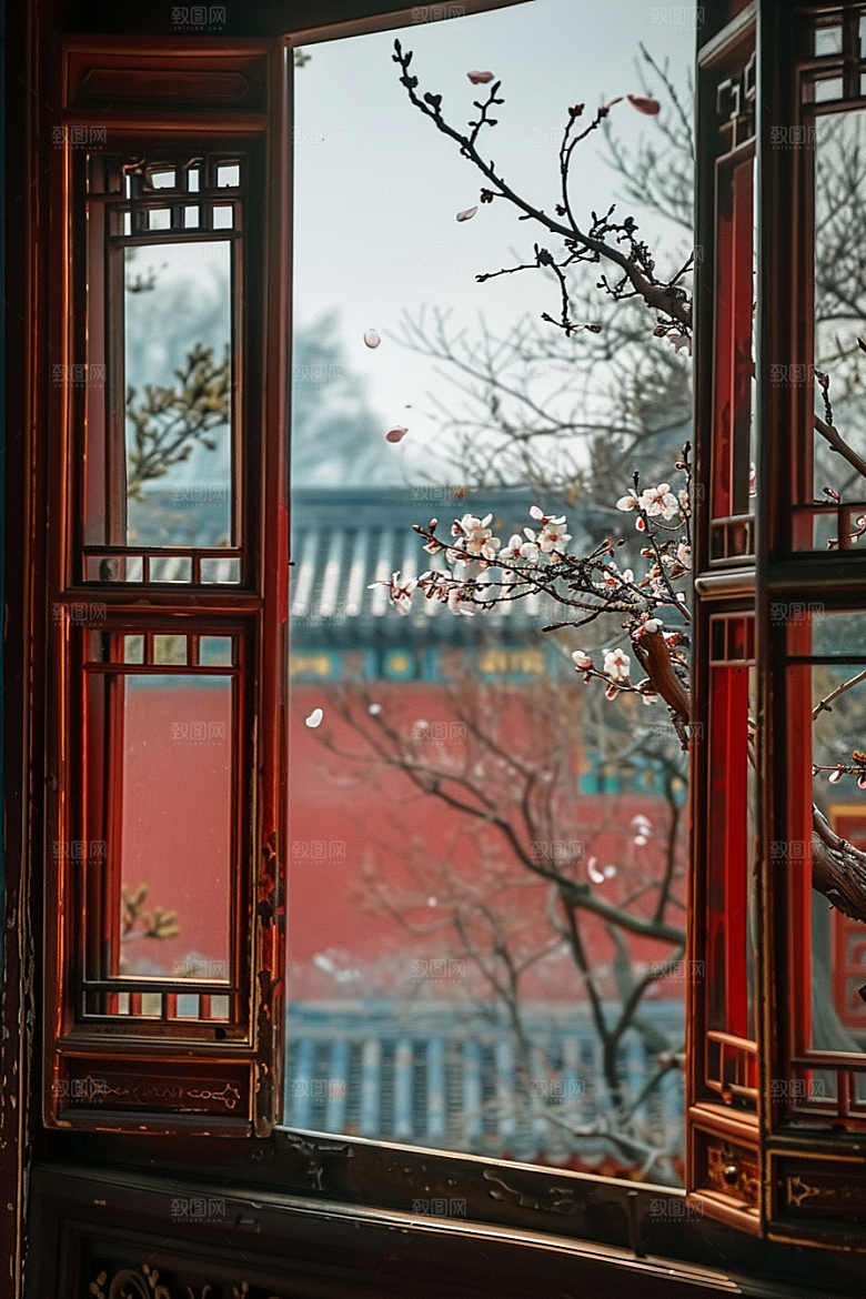 窗外的春色室外高清摄影图