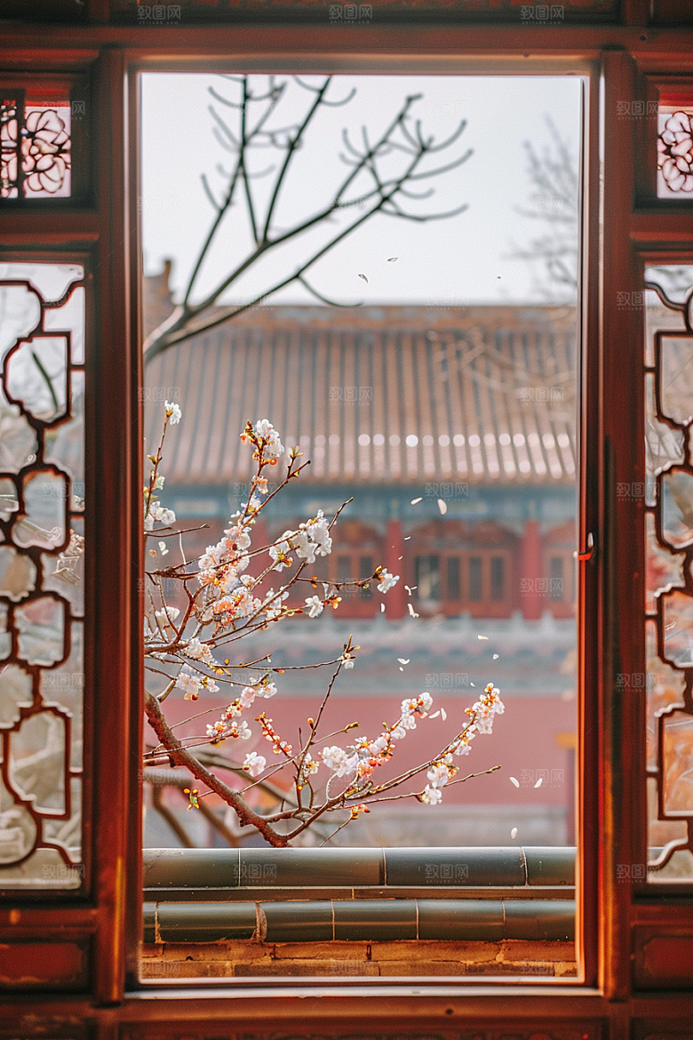 窗外的春色高清户外摄影图