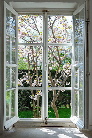 窗外的春色自然春天摄影图