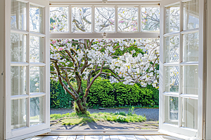 窗外的春色高清自然摄影图
