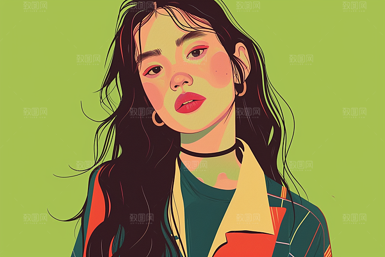时尚涂鸦人物潮流高清插画