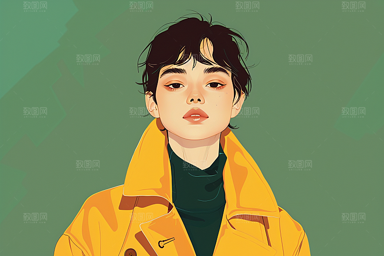 时尚涂鸦人物韩流涂鸦插画