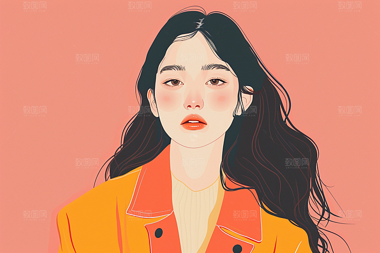 时尚涂鸦人物鲜明涂鸦插画
