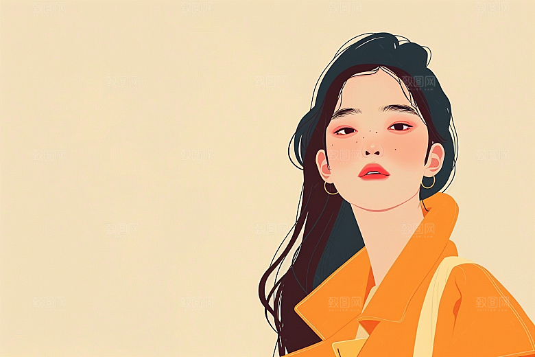 时尚涂鸦人物涂鸦平面插画