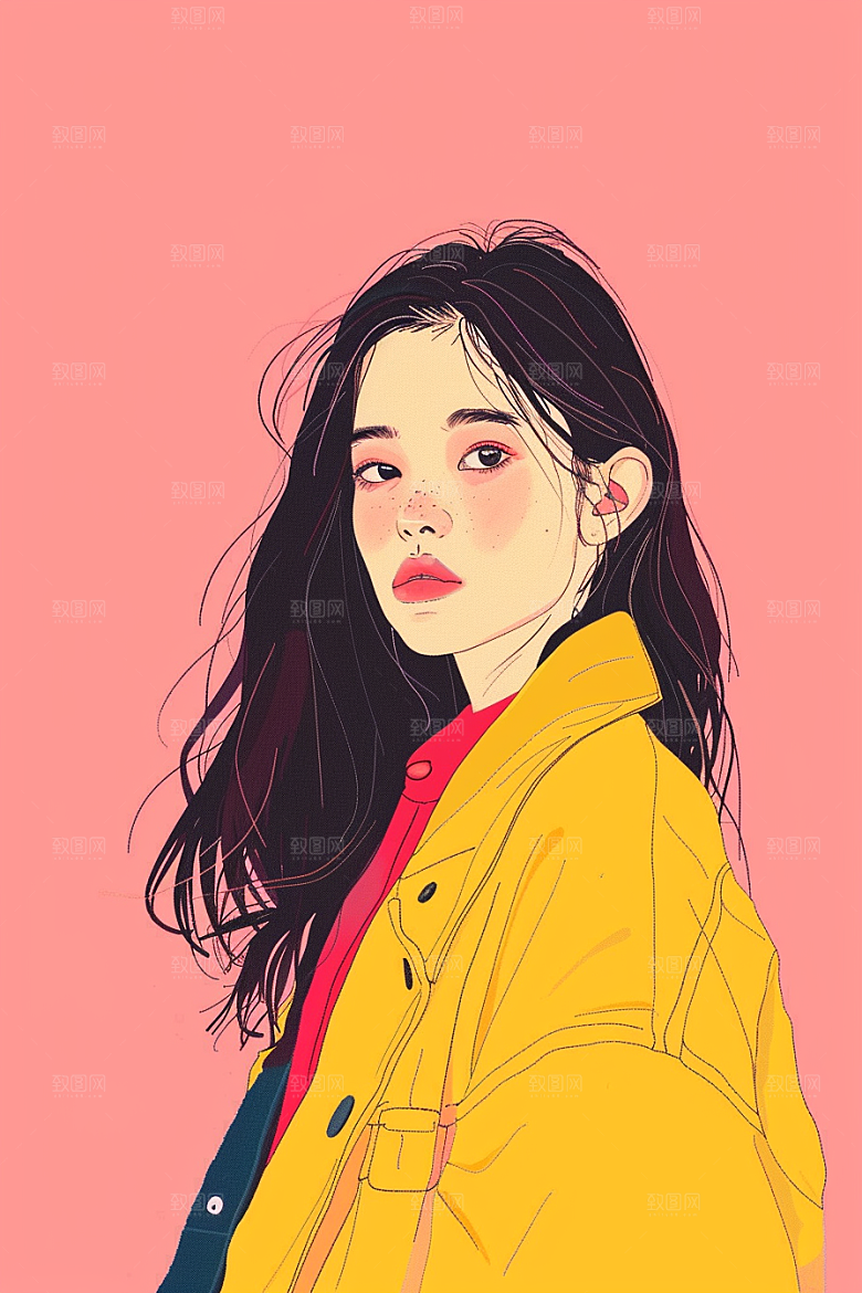 时尚涂鸦人物涂鸦潮流插画