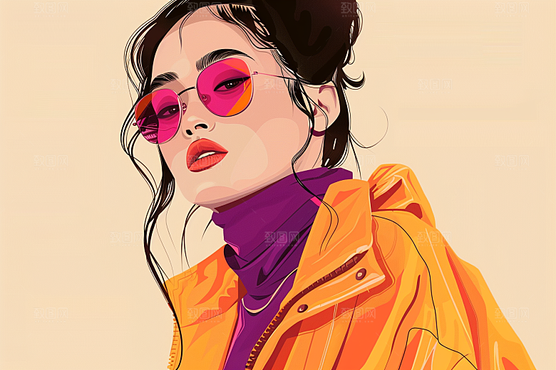时尚涂鸦人物高清潮流插画