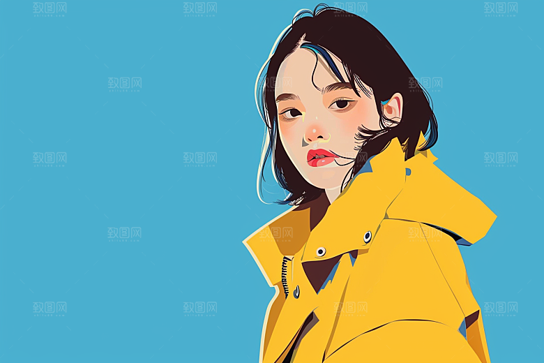 时尚涂鸦人物潮流韩流插画