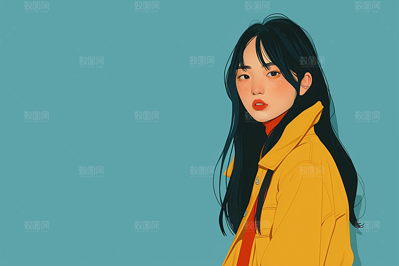 时尚涂鸦人物涂鸦高清插画